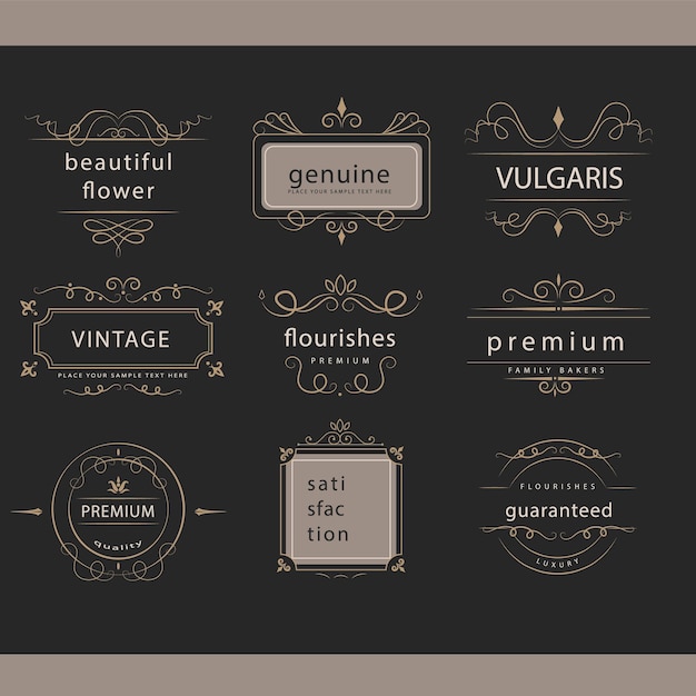 set di logo vintage di qualità premium