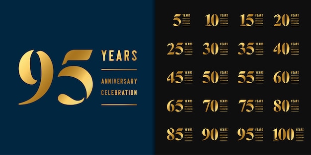 Set di logotipo di anniversario.