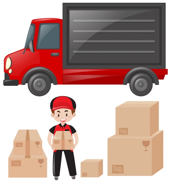 Set di mailman e servizio di consegna