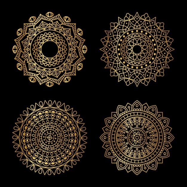 Set di mandala d'oro