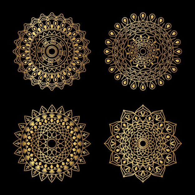 Set di mandala d'oro