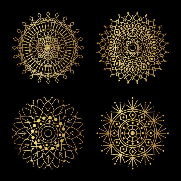 Set di mandala d'oro