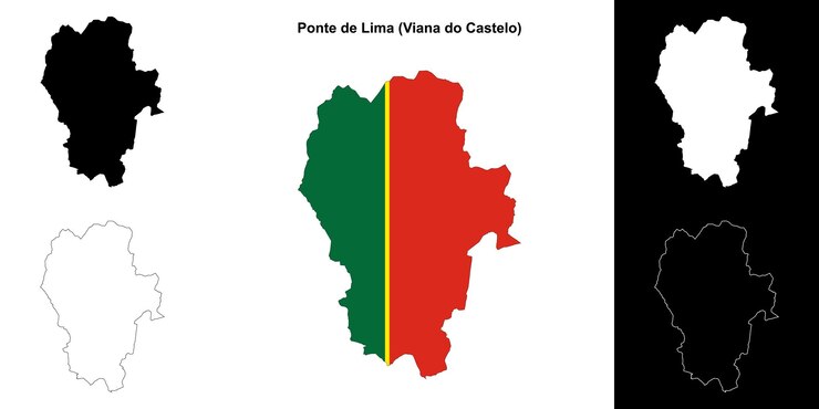 Vettore set di mappe del comune di ponte de lima