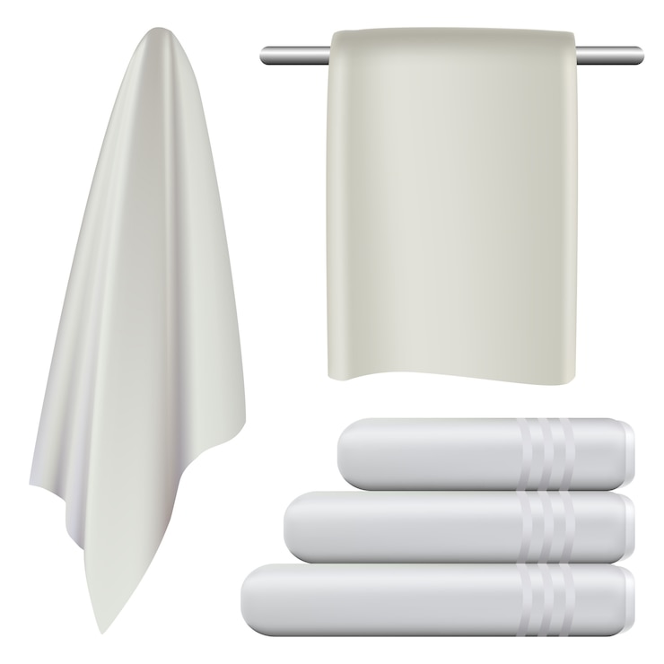 Vettore set di mockup da bagno con asciugamano e spa