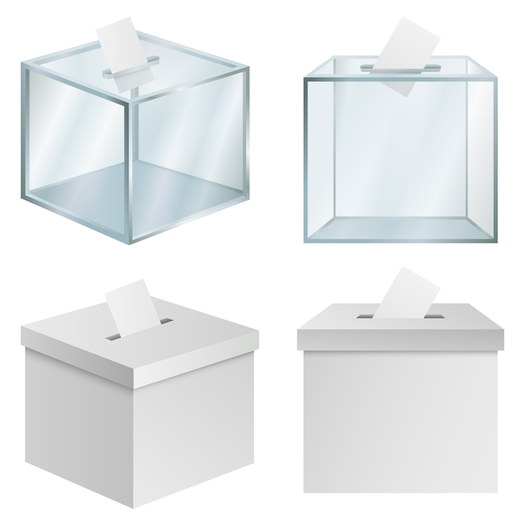 Vettore set di mockup di democrazia delle urne