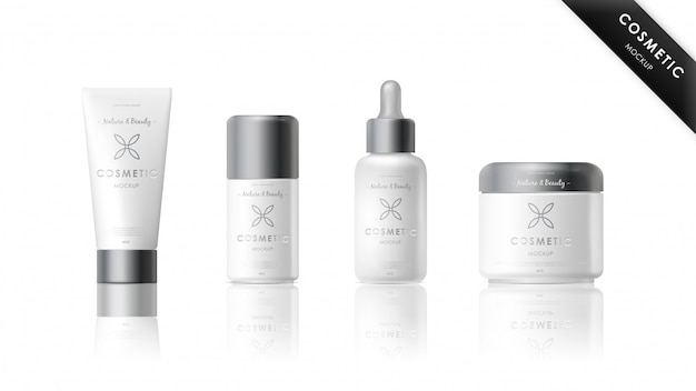 Set di mockup di marca cosmetica realistica