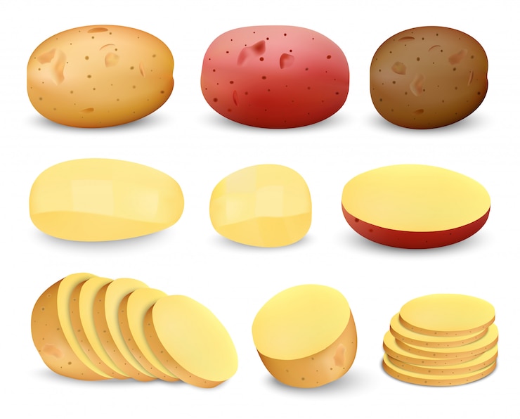 Vettore set di mockup di patate fritte