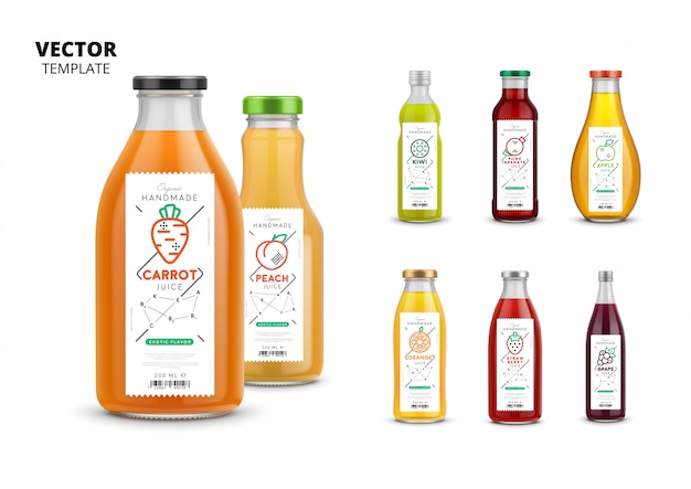 Set di mockup packaging succo fresco