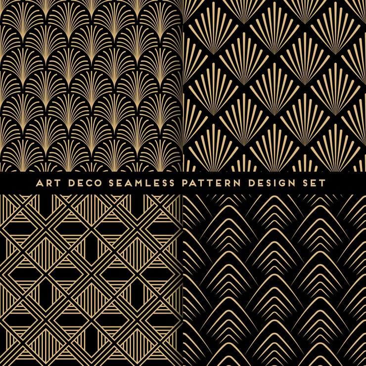 Vettore set di modelli art deco