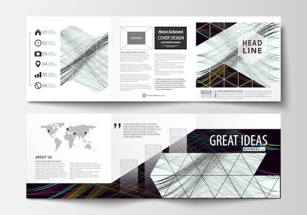 Set di modelli di business per brochure quadrangolari.