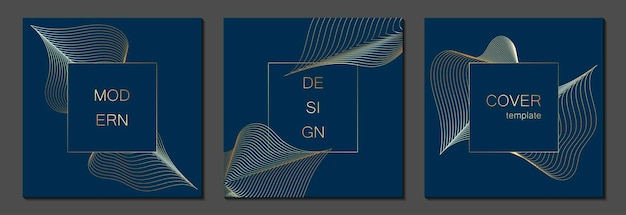 Set di modelli di copertina di lusso Design di copertina vettoriale per cartelloni, striscioni, volantini, presentazioni e carte