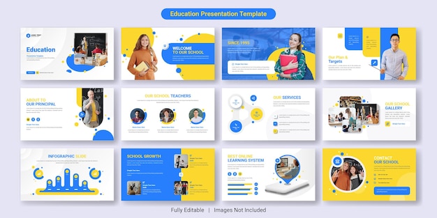 Set di modelli di diapositive di presentazione di PowerPoint per l'istruzione