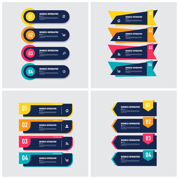Set di modelli di elementi infografici