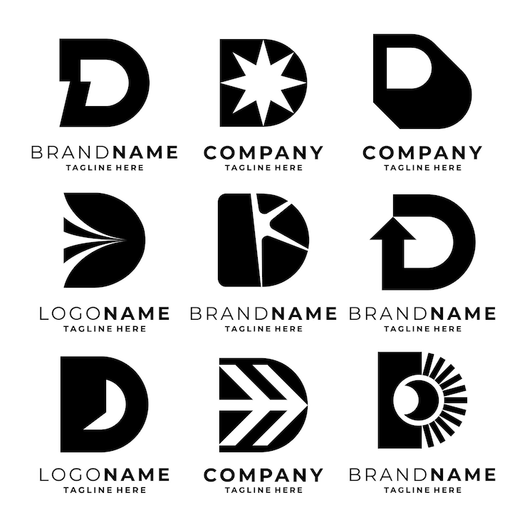 Vettore set di modelli di logo della lettera d