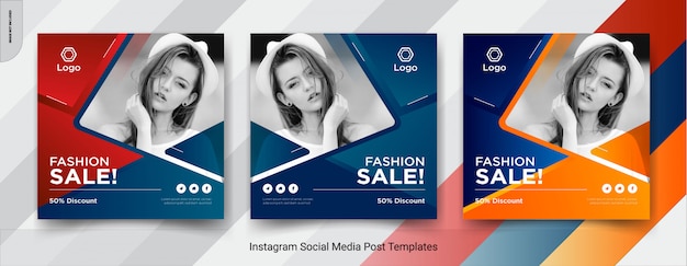 Set di modelli di post sui social media post Fashion-Insta
