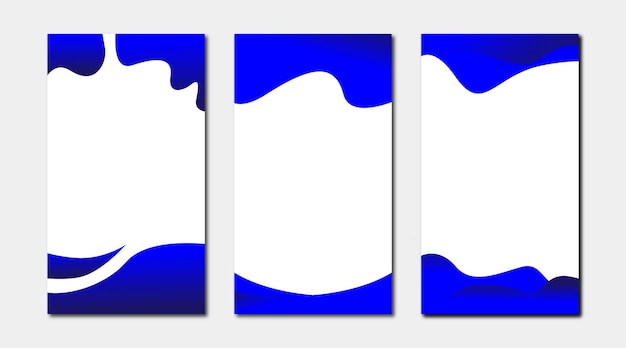 Set di modello di banner liquido astratto blu