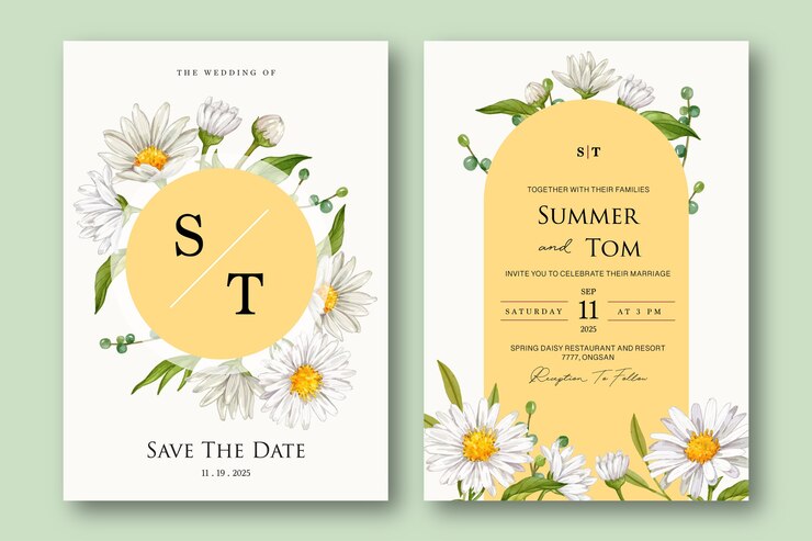 set di modello di carta di invito matrimonio tema fiore bianco
