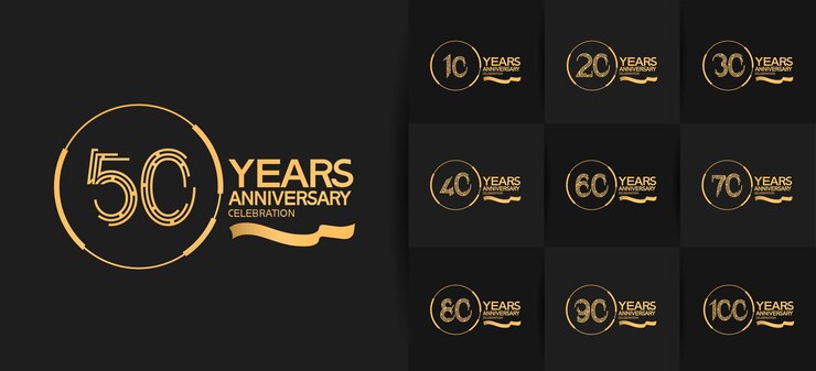 set di modello di logo anniversario per l'evento di celebrazione