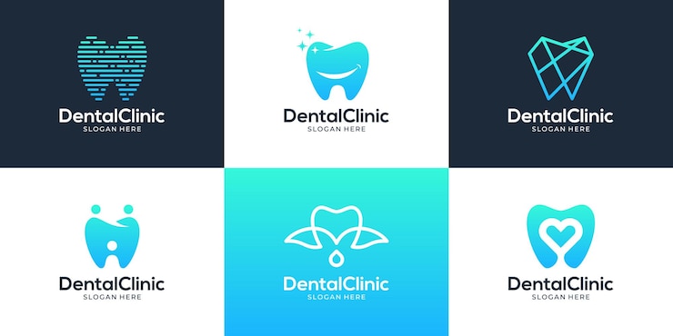Set di modello di logo dentale creativo