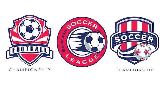 Set di modello di logo di calcio Emblema del logo di calcio