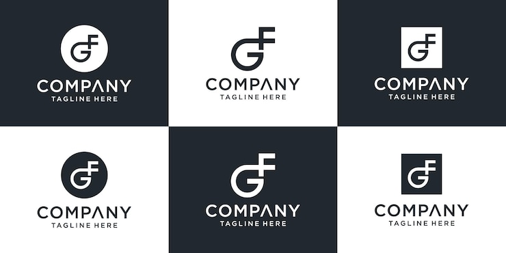 Vettore set di modello di logo gf lettera iniziale monogramma creativo