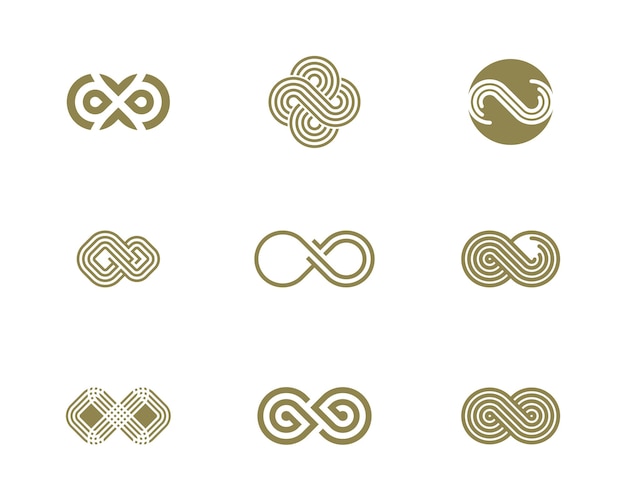 Set di modello vettoriale del logo Infinity Concetto di design del logo Infinity creativo