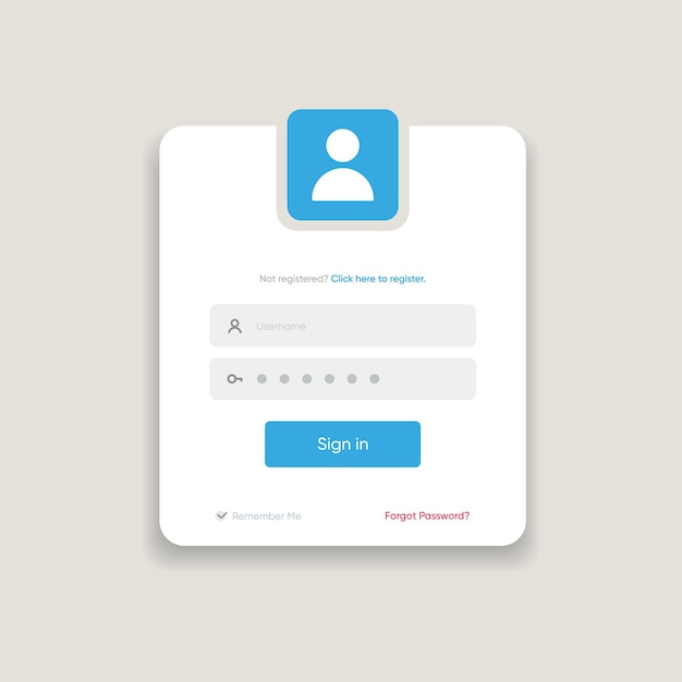 Set di moduli di iscrizione e di accesso Pagina di moduli d'iscrizione e d'accesso Professionale e user-friendly