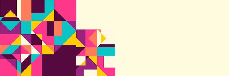 Vettore set di mozaik astratto colorato memphis ampio banner design sfondo moderno sfondo geometrico astratto banner