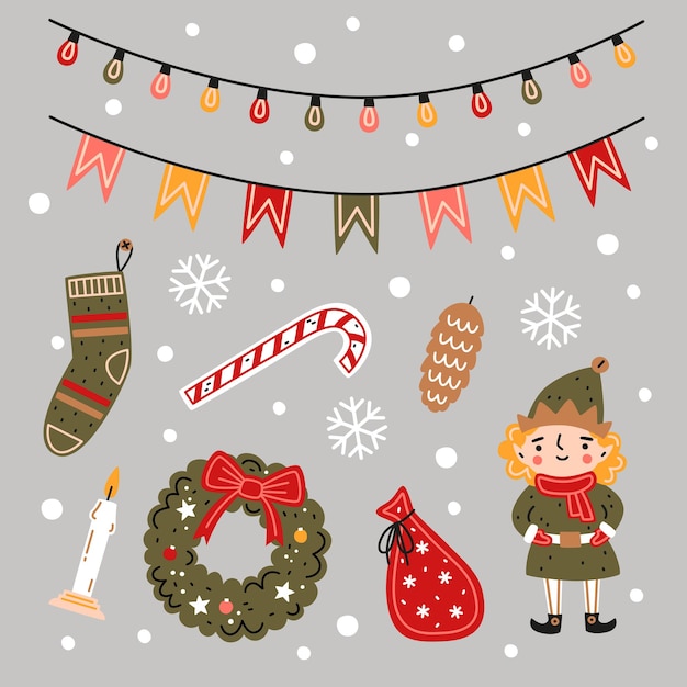 Set di Natale Elementi decorativi di Capodanno