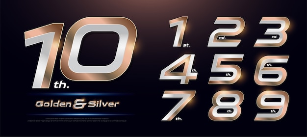Set di numeri di metallo