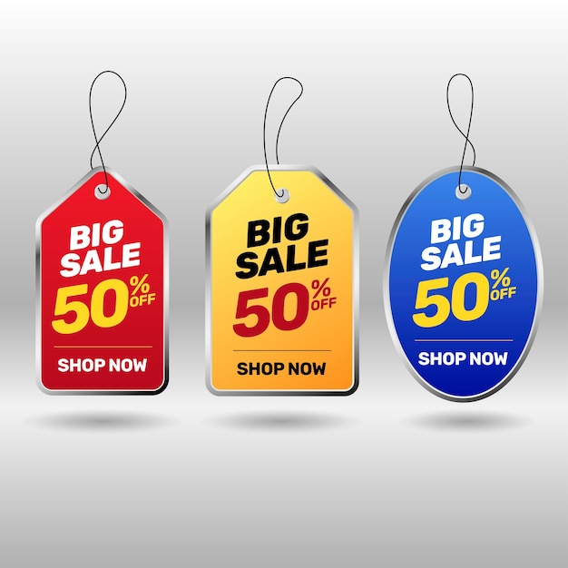 Set di offerte di sconto etichetta di prezzo vendita marketing promozionale