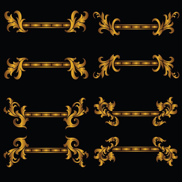 Vettore set di ornamenti floreali di lusso