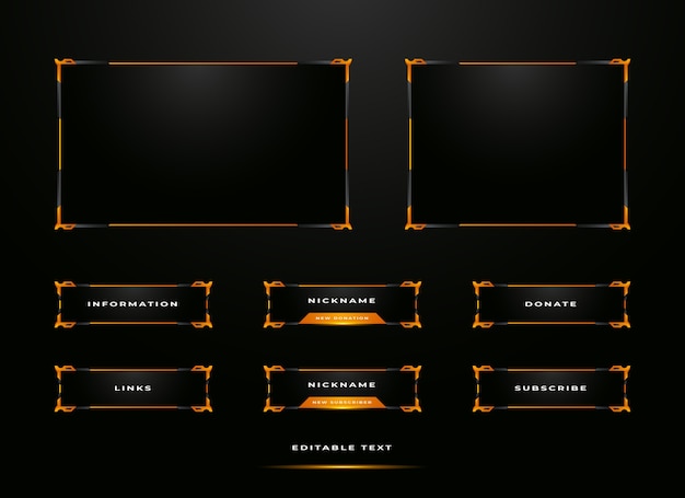 set di overlay del pannello streamer twitch
