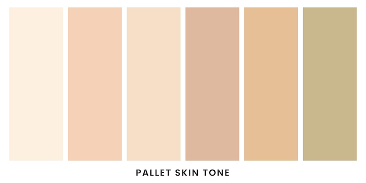 Vettore set di palette vettore tono della pelle