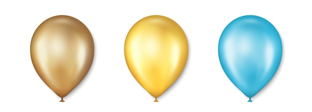 Set di palloncini di compleanno Palloncino dorato per feste e matrimoni Vettore