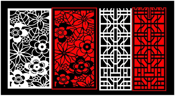 Set di pannelli murali decorativi Jali design modello CNC