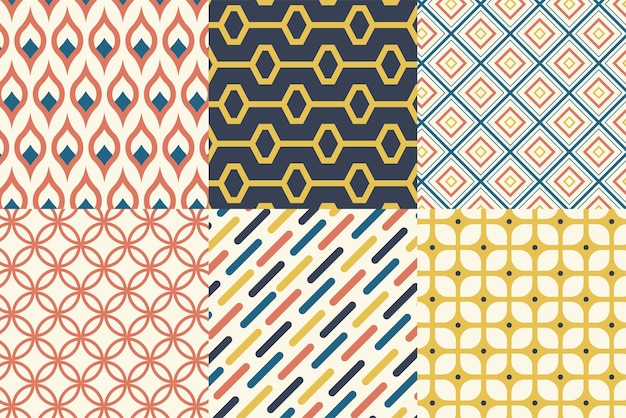 Set di pattern in stile retrò