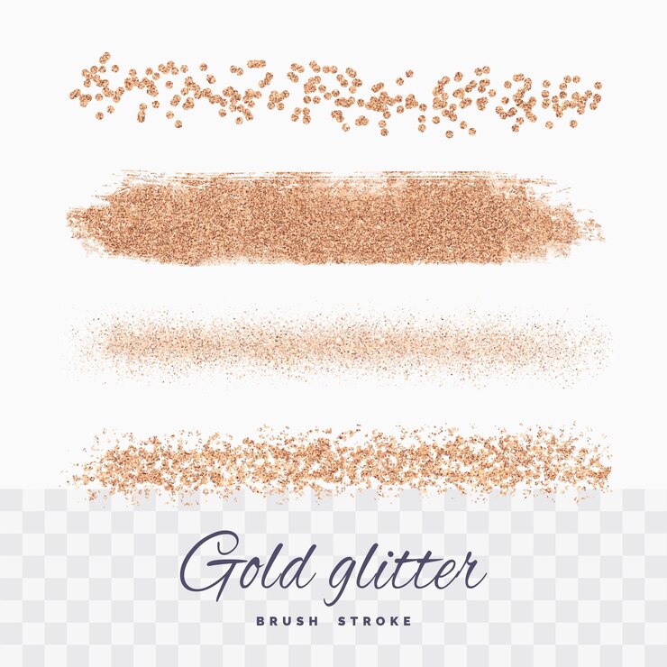 Set di pennellate glitter oro rosa