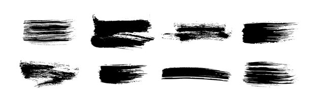 Set di pennellate nere disegnate a mano