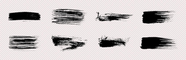 Set di pennellate nere disegnate a mano