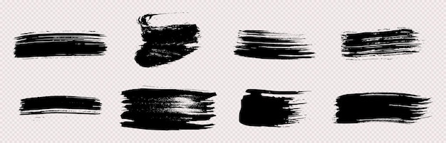 Set di pennellate nere disegnate a mano