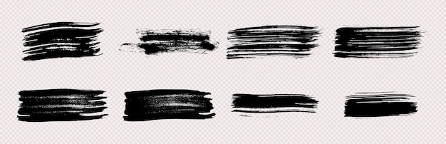 Set di pennellate nere disegnate a mano