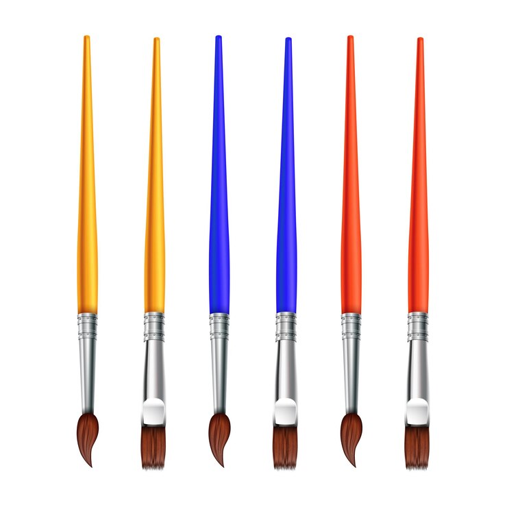 Vettore set di pennelli artistici realistici vettoriali per disegni artistici o hobby