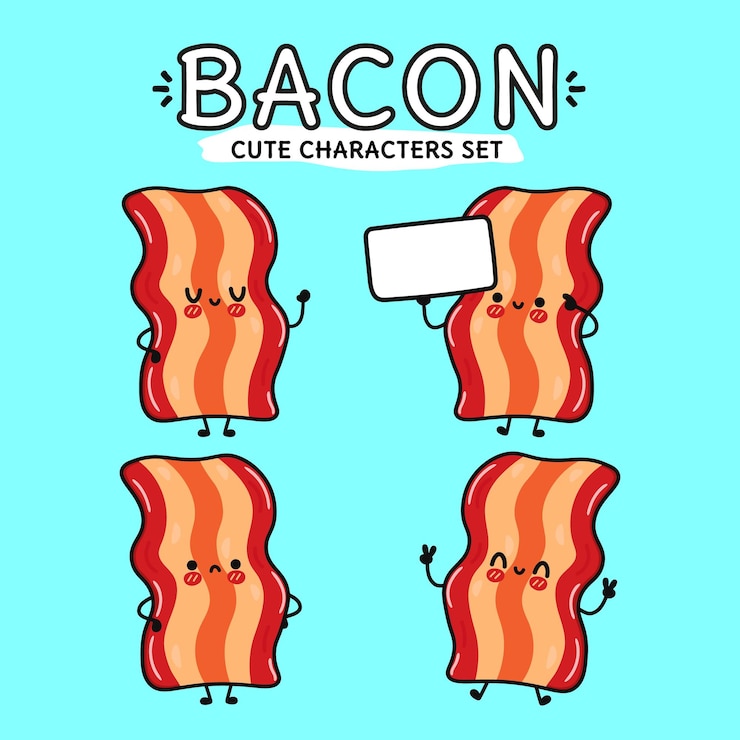 Vettore set di personaggi divertenti e carini con pancetta felice
