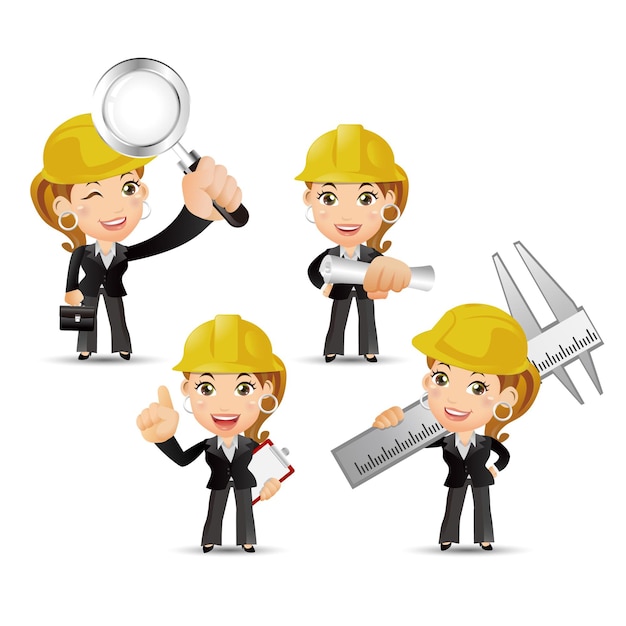 Set di persone Set di professioni da ingegnere