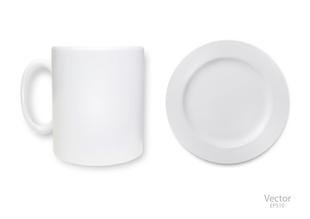 Set di piatti. Piatto con una tazza.