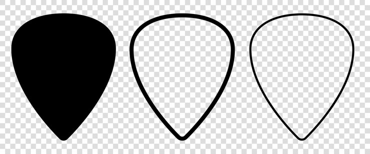 Set di plettri per chitarra in bianco solido e di linea