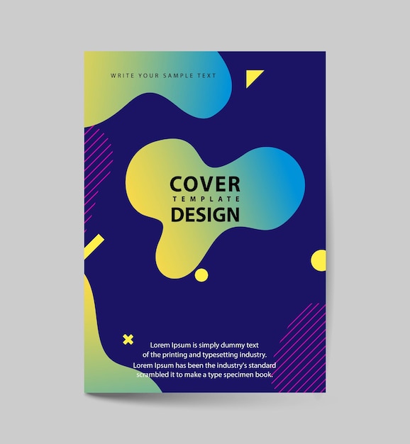 Set di poster colorati dinamici con forme fluide gradienti luminosi concetto moderno sfondo minimo ideale per la stampa di brochure di cartelloni pubblicitari di copertina