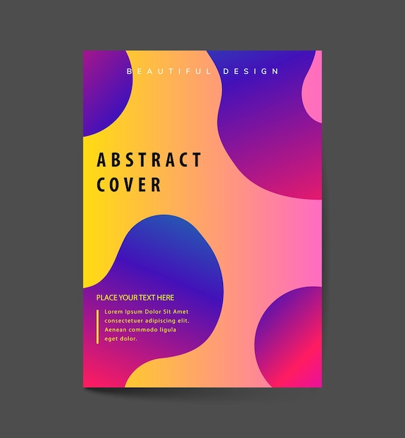 Set di poster colorati dinamici con forme fluide gradienti luminosi concetto moderno sfondo minimo ideale per la stampa di brochure di cartelloni pubblicitari di copertina