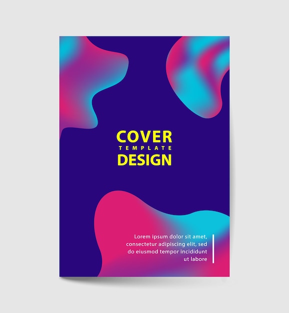 Set di poster colorati dinamici con forme fluide gradienti luminosi concetto moderno sfondo minimo ideale per la stampa di brochure di cartelloni pubblicitari di copertina